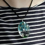 Schmuck mit gepr. Blumen - Baum des Lebens Set - Koralle