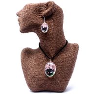 Schmuck mit gepr. Blumen - Baum des Lebens Set - Rosa