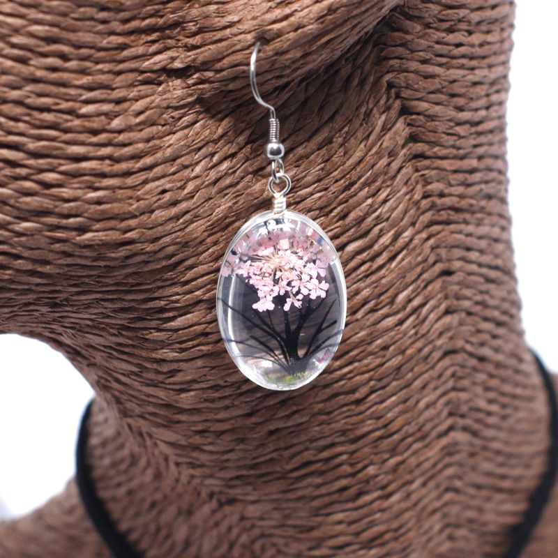 Schmuck mit gepr. Blumen - Baum des Lebens Set - Rosa