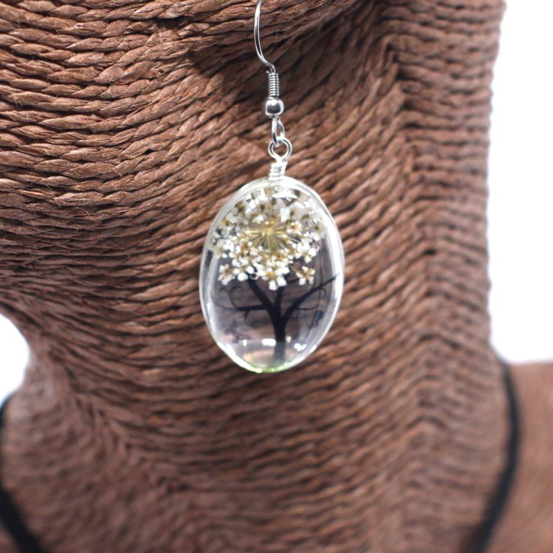 Schmuck mit gepr. Blumen - Baum des Lebens Set - Weiß