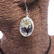 Schmuck mit gepr. Blumen - Baum des Lebens Set - Weiß