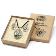 Schmuck mit gepr. Blumen - Baum des Lebens Set - Weiß