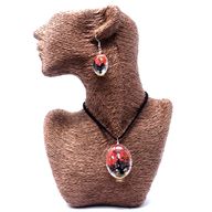 Schmuck mit gepr. Blumen - Baum des Lebens Set - Koralle