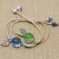 Schmuck mit gepr. Blumen - Armbänder - kl. Blumen mit Blatt