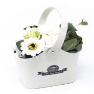 Kleiner Blumenstrauß in Korb - Pastellgrün