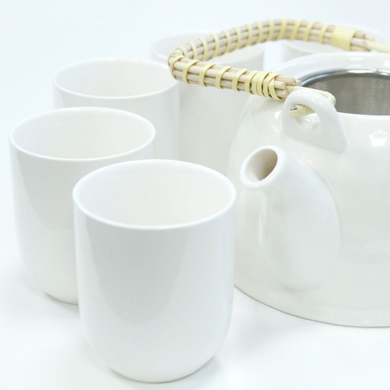Kräuter Teekanne-Set - klassisch Weiß