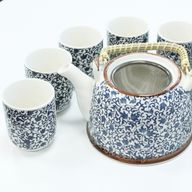 Kräuter Teekanne-Set- Blaue Blätter