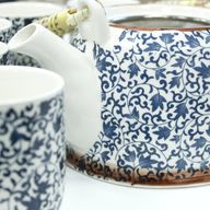 Kräuter Teekanne-Set- Blaue Blätter