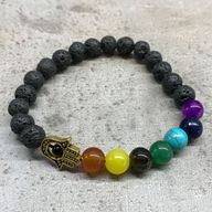 Lava-Steinarmband - Hamsa Chakra