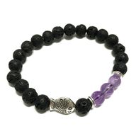 Lava-Steinarmband - Fisch Amethyst