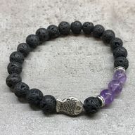 Lava-Steinarmband - Fisch Amethyst