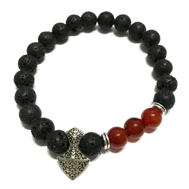 Lava-Steinarmband - Axtkopf Karneol