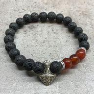 Lava-Steinarmband - Axtkopf Karneol