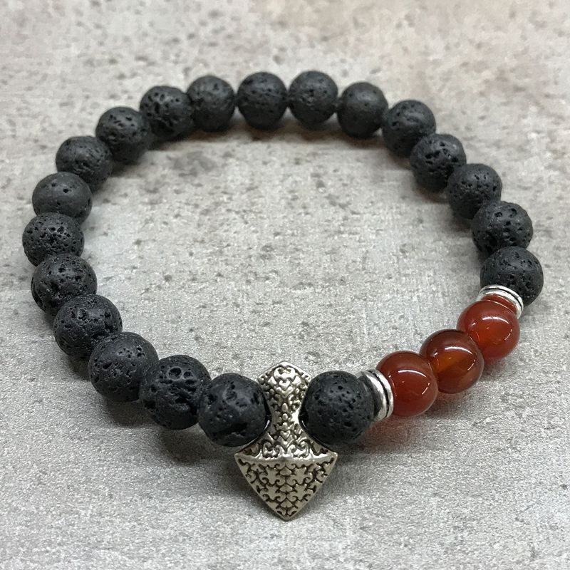 Lava-Steinarmband - Axtkopf Karneol