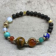 Lava-Steinarmband - Gold Sonnensystem
