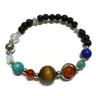 Lava-Steinarmband - Silber Sonnensystem