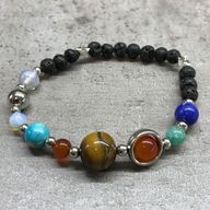 Lava-Steinarmband - Silber Sonnensystem