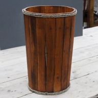 Großer hölzerner Dekokübel - Braun 45x32cm