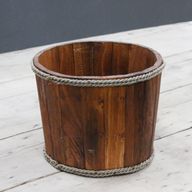 Kleiner hölzerner Dekokübel - Braun 21x29cm