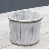 Kleiner hölzerner Dekokübel - Weiß 21x29cm