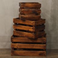 3er Holzbox Set - Braun