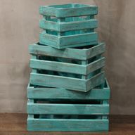 3er Holzbox Set - Grün