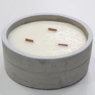 Sojawachskerze mit 3 Holzdochten - Vanille & Orange