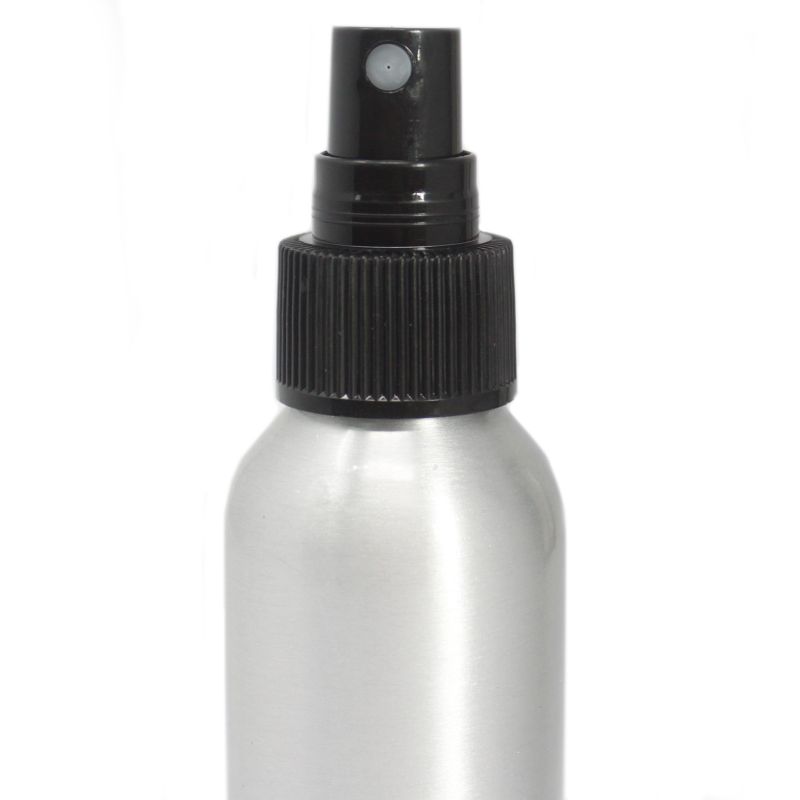 100-ml-Aluminiumflasche mit schwarzem Sprühverschluss