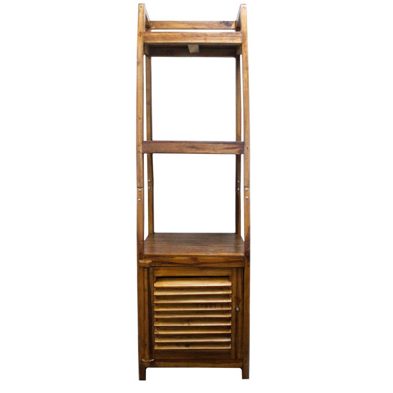 Offenes Regal aus recyceltem Teakholz