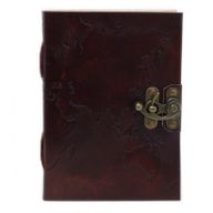Ledernotizbuch - Weltkarte  (18x13 cm)