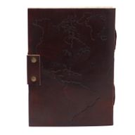 Ledernotizbuch - Weltkarte  (18x13 cm)