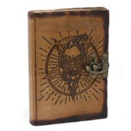 Ledernotizbuch - Pentagramm & Totenkopf (18x13 cm)