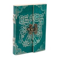 Ledernotizbuch grün "Peace" (18x13 cm)