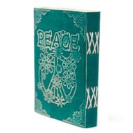 Ledernotizbuch grün "Peace" (18x13 cm)