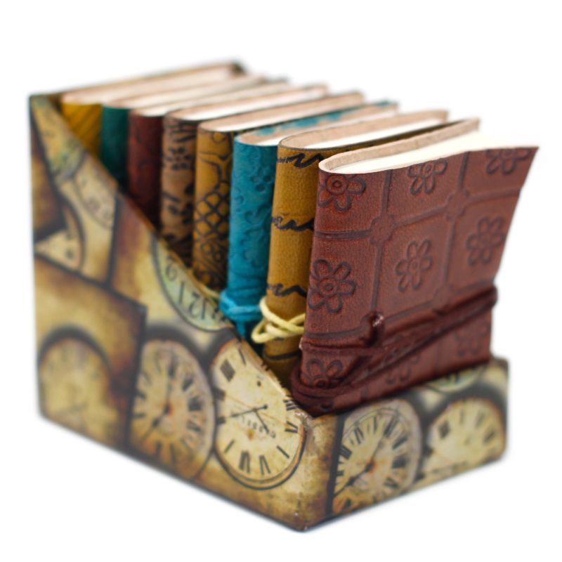 Mini-Ledernotizbücher versch. Designs (10x7.5 cm)