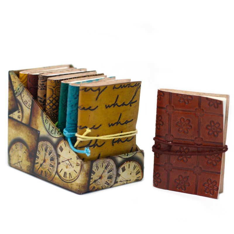 Mini-Ledernotizbücher versch. Designs (10x7.5 cm)