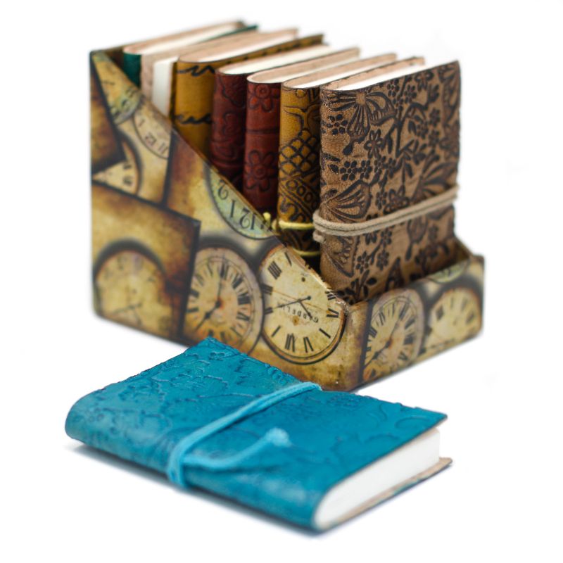 Mini-Ledernotizbücher versch. Designs (10x7.5 cm)