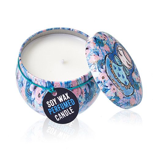 Sojawachskerze in Zinndose - Matroschka "Dolly Blue"
