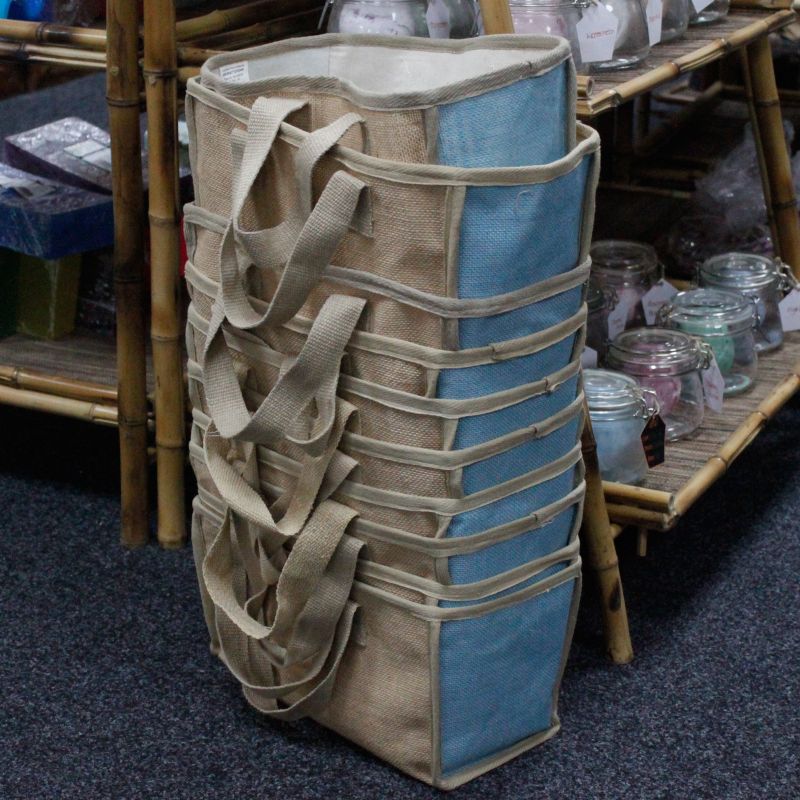 Große Einkaufstasche - 33x18x20cm - Blaugrün