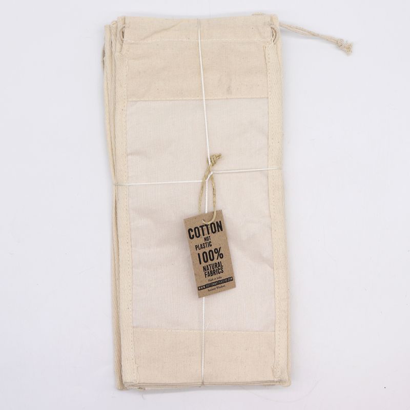 Lange Baumwollbeutel mit Fenster - 35x15cm