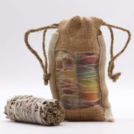 Kleine Jutebeutel mit Fenster - 10x15cm