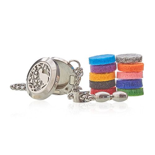 Aroma Diffusor Handgelenk Kette - Katze und Blumen - 20mm