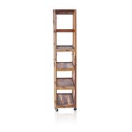 Sechs Fächerregal mit Rollen - Recycling Holzmöbel 180x79x37cm