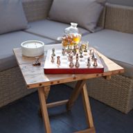Zusammenklappbarer Tisch - Recycling Holzmöbel - Eckig 50x50cm