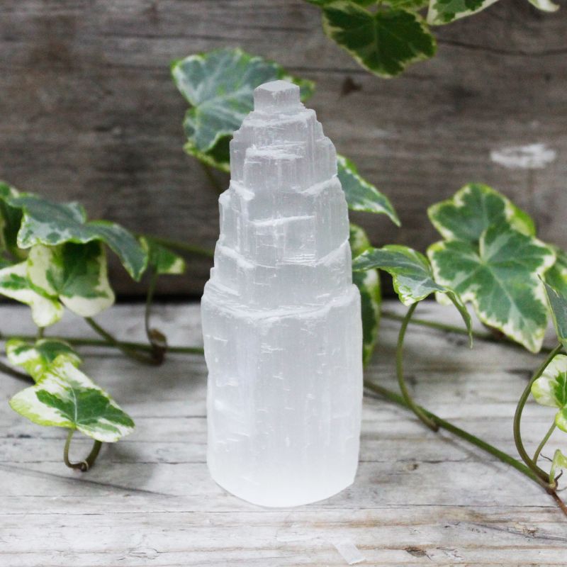 Natürlicher Selenit-Turm- 10 cm