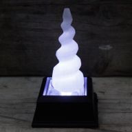 Selenit Spiral -Einhornhorn-Turm - 10 cm