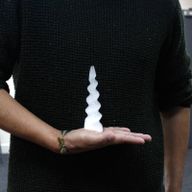 Selenit Spiral -Einhornhorn-Turm  - 15 cm