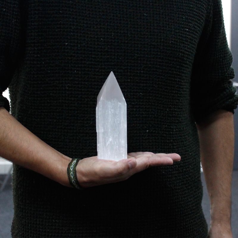 Selenit-Bleistift-Turm- 15 cm