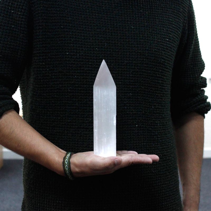 Selenit- Bleistift -Turm - 20 cm