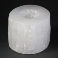 Kerzenhalter aus Selenit "Zylinder" 8 cm